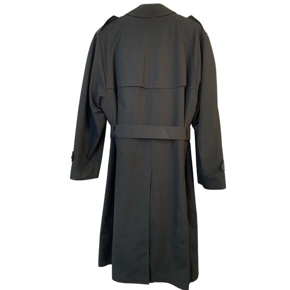VTG Austin Reed Mens 40S Trench Coat Rain & Stain Repellent Wool Liner Black - Picture 6 of 11